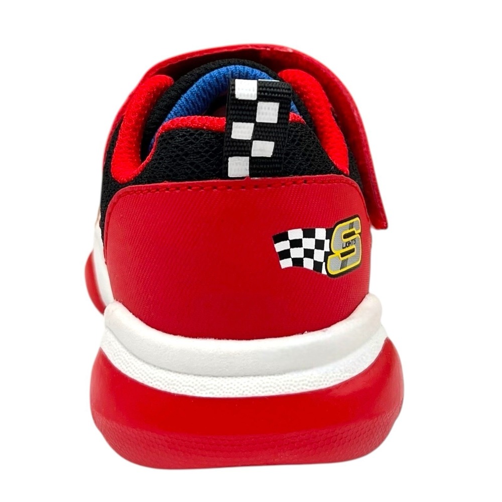 Skechers Toddler Boys Light-up Athletic Shoes Size 10 Slip-on Sneakers Black Red - Picture 8 of 12